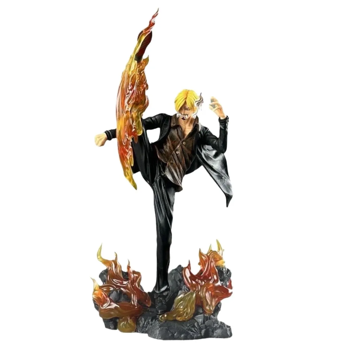 One Piece WIFI Sanji Figure – Diable Jambe Kick Pose, Straw Hat Monster Trio Collectible Statue & Desktop Display Ornament